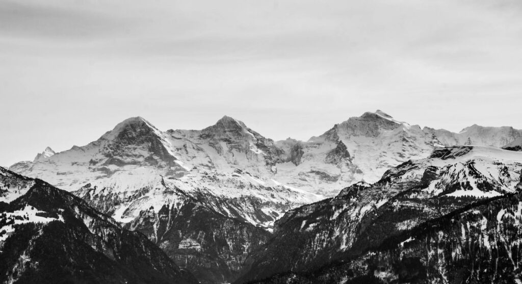 mountains with white snow